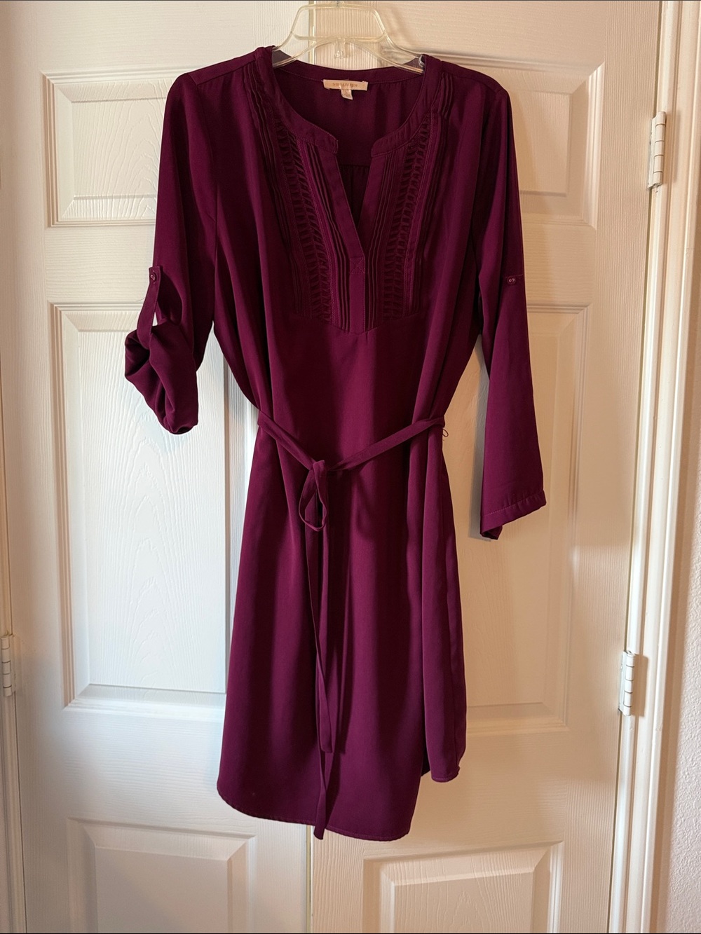 Skies are Blue Women’s Shirt Dress with Waist Tie